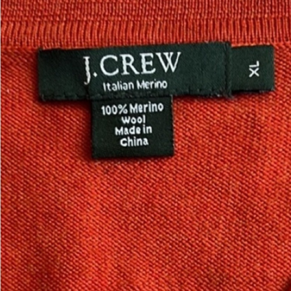 J Crew V-neck Italian Morano Wool Sweater SZ XL - Picture 8 of 8